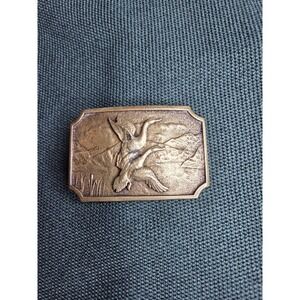 Vintage BTS Solid Brass Mallard Duck Belt Buckle 1970s Wildlife